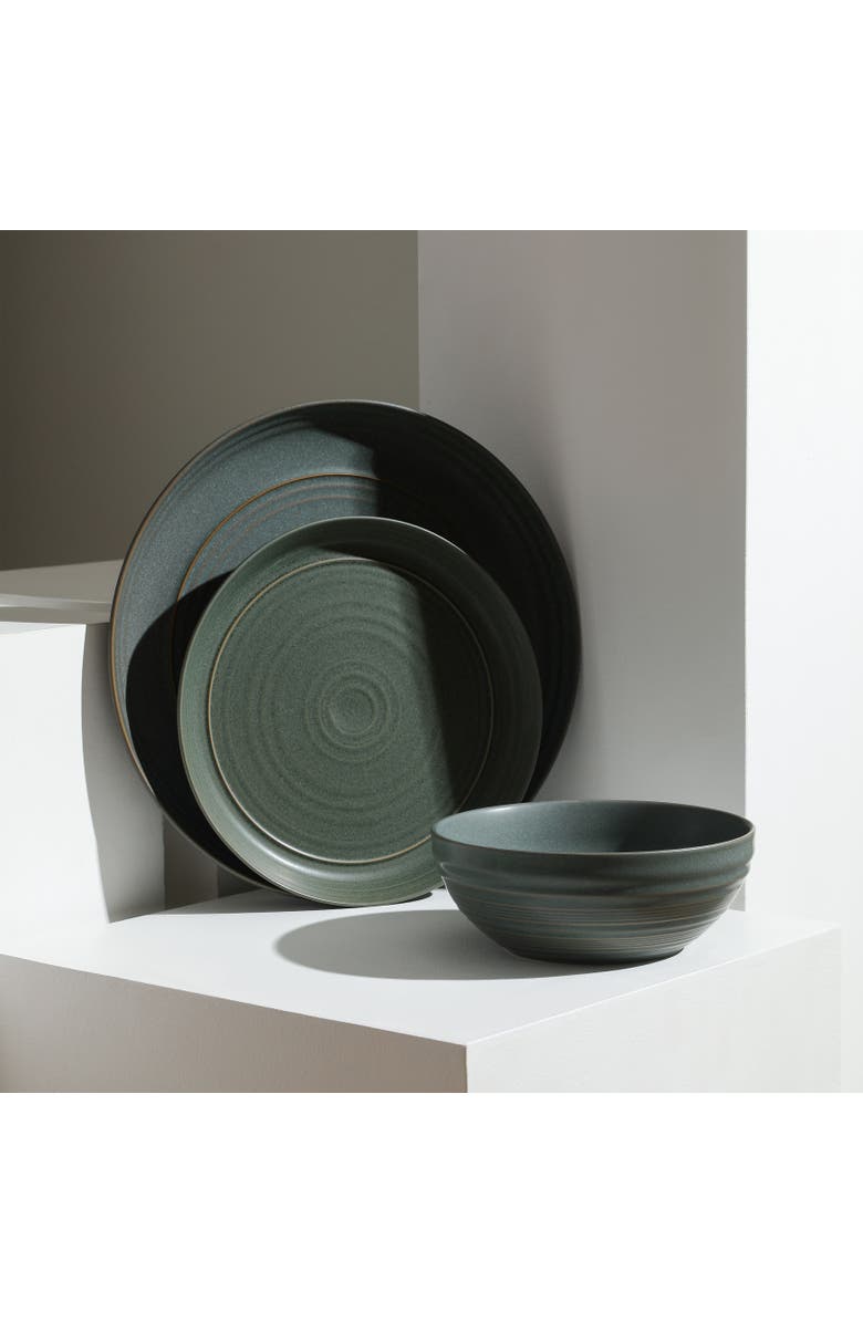 Stone Lain Elio Stoneware 4-Piece Dinner Plate Set, Alternate, color, Green