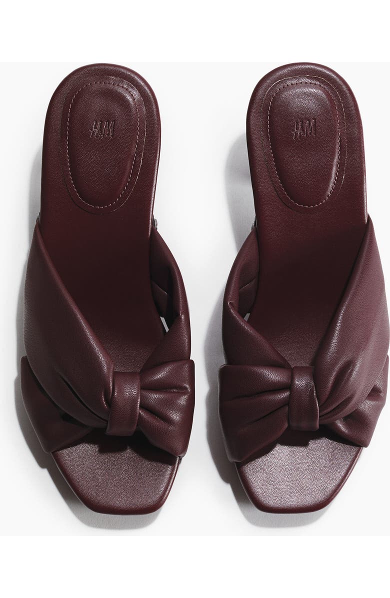 H&M Heeled Clog-look Sandals, Alternate, color, Burgundy