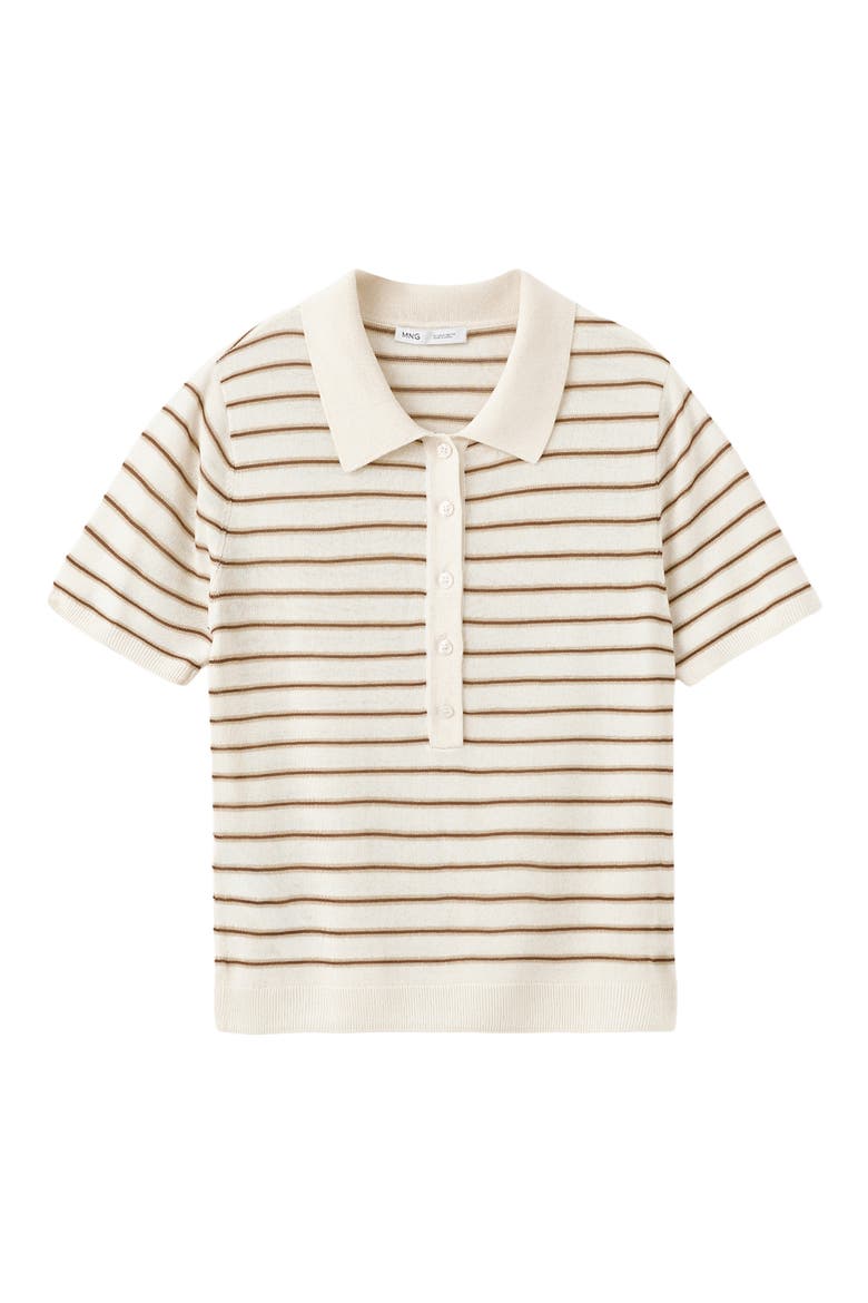 Short Sleeve Jersey Polo Sweater, Alternate, color, ECRU