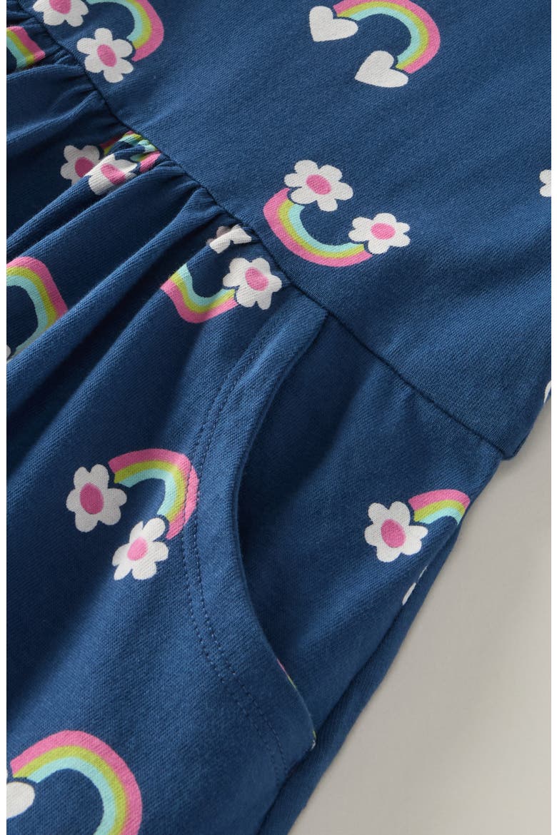 Kids' Print Pocket Dress, Alternate, color, NAVY DENIM ICON RAINBOWS