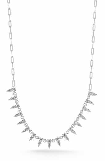 Cubic Zirconia Spike Frontal Necklace