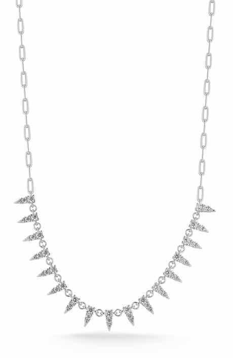GLAZE JEWELRY Cubic Zirconia Spike Frontal Necklace
