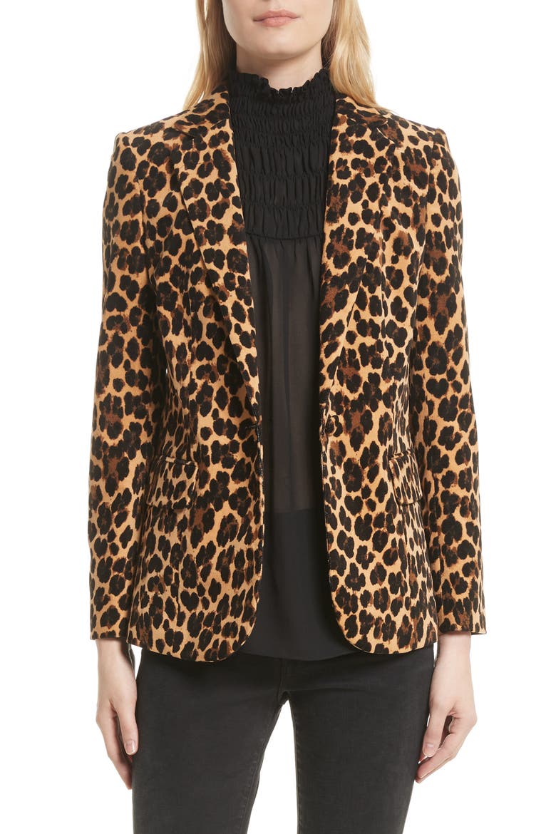 Cheetah Classic Velvet Blazer, Main, color, CHEETAH