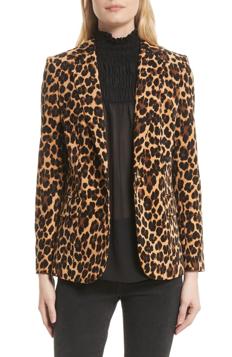 FRAME Cheetah Classic Velvet Blazer, Main, color,