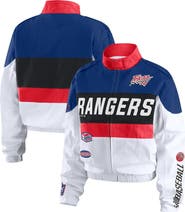 WEAR by Erin Andrews Women's WEAR by Erin Andrews  Navy/White Texas Rangers Racing Full-Zip Jacket