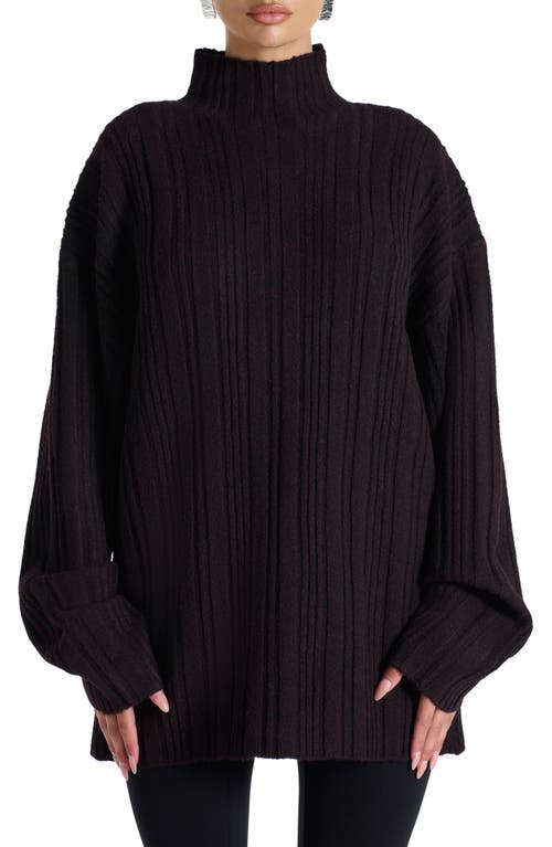 Naked Wardrobe Oversize Funnel Neck Sweater In Black