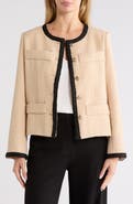 Renee C Contrast Trim Cropped Jacket