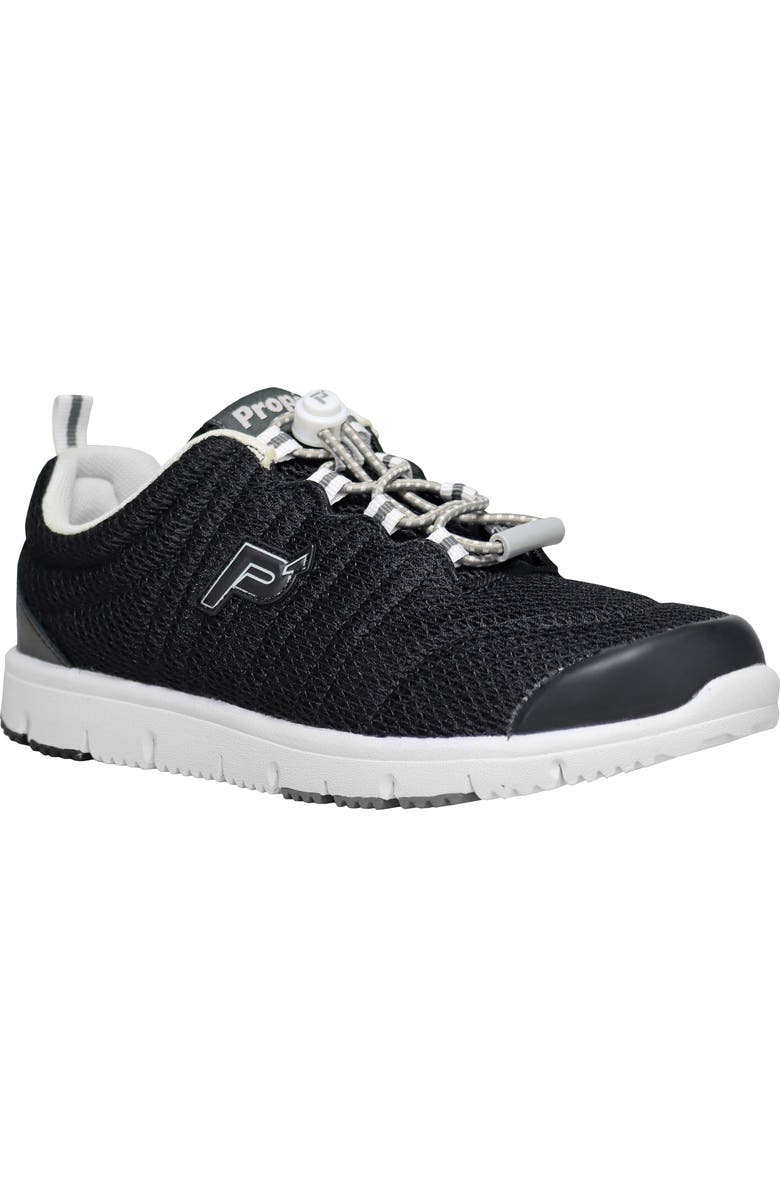 Propét Travel Walker II Running Shoe, Main, color, Black Mesh