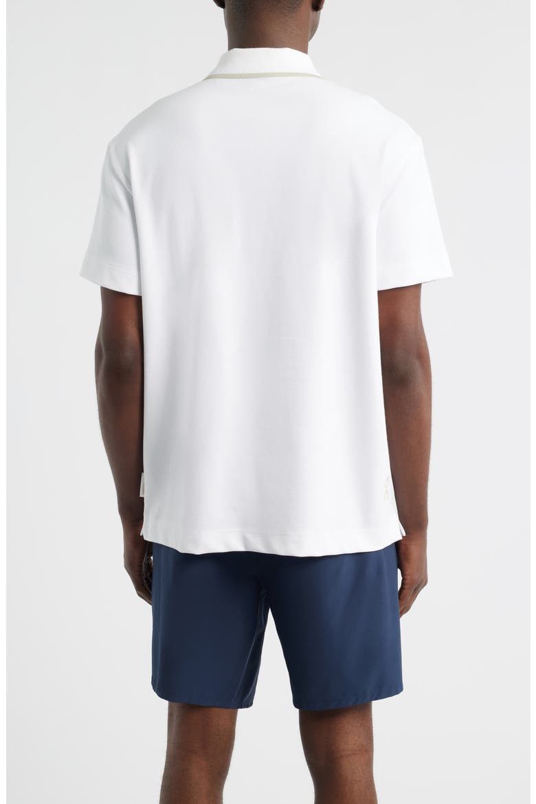 Courtside Tipped Piqué Polo, Alternate, color, WHITE/ SAND