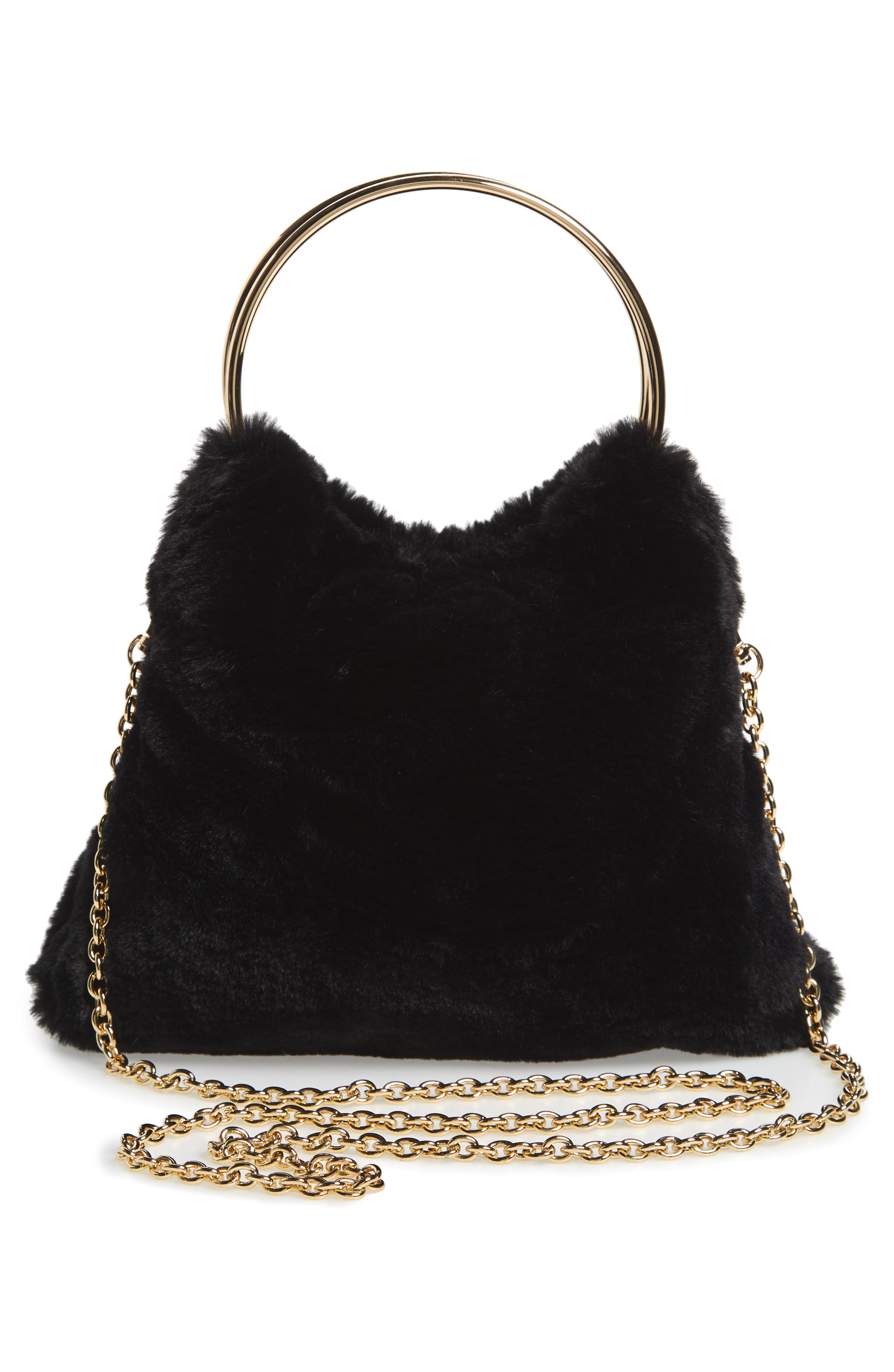 Sole Society Loray Faux Fur Bag, Alternate, color, 