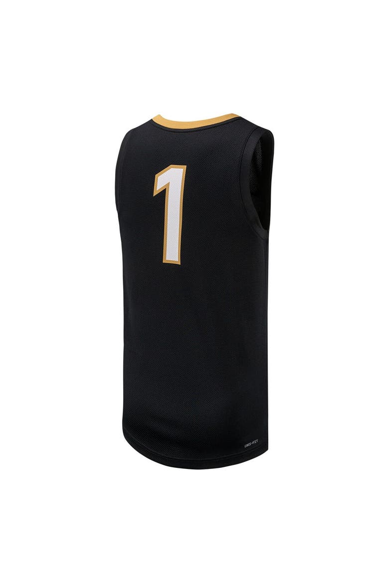 Men's Nike #1 Black Vanderbilt Commodores Replica Basketball Jersey, Alternate, color, Black
