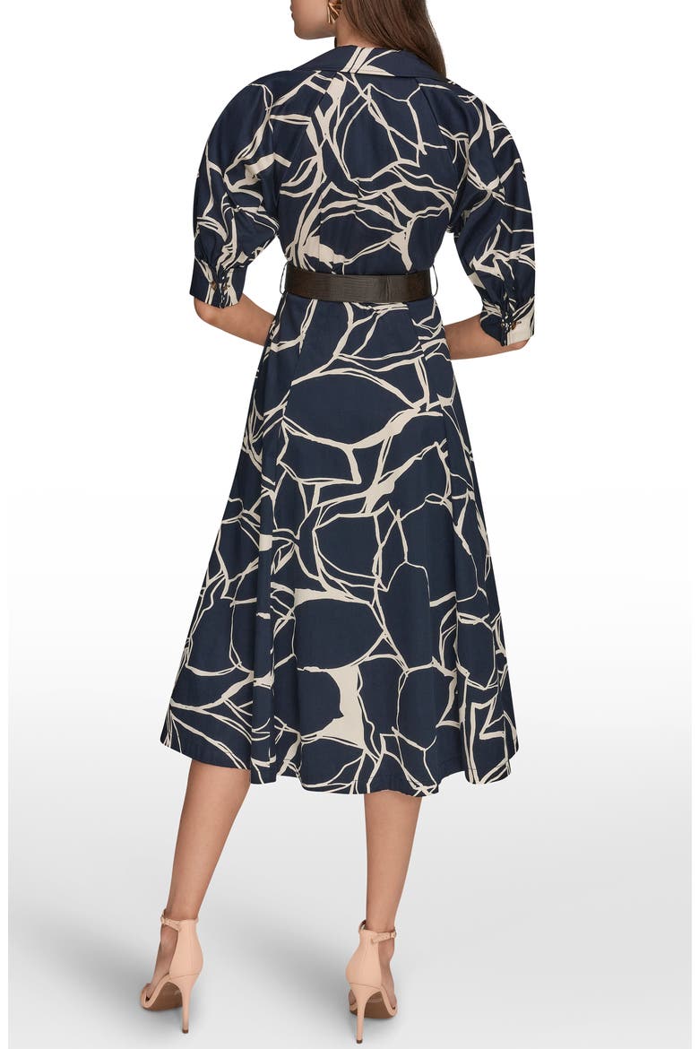 Abstract Print Belted Shirtdress, Alternate, color, NIGHTFALL/ PRISTINE