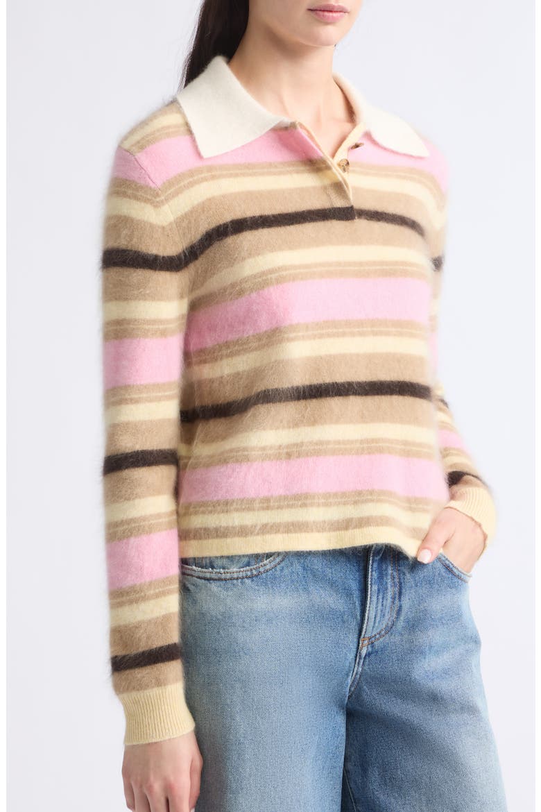 Grizzly Cropped Cashmere Rugby Sweater, Alternate, color, SPRINKLE COMBO