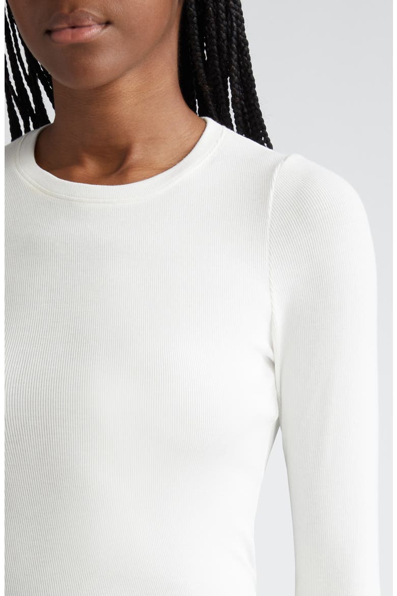 The Rib Long Sleeve Top, Alternate, color, WHITE