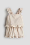 H&M 2-piece ruffle-trimmed cotton set