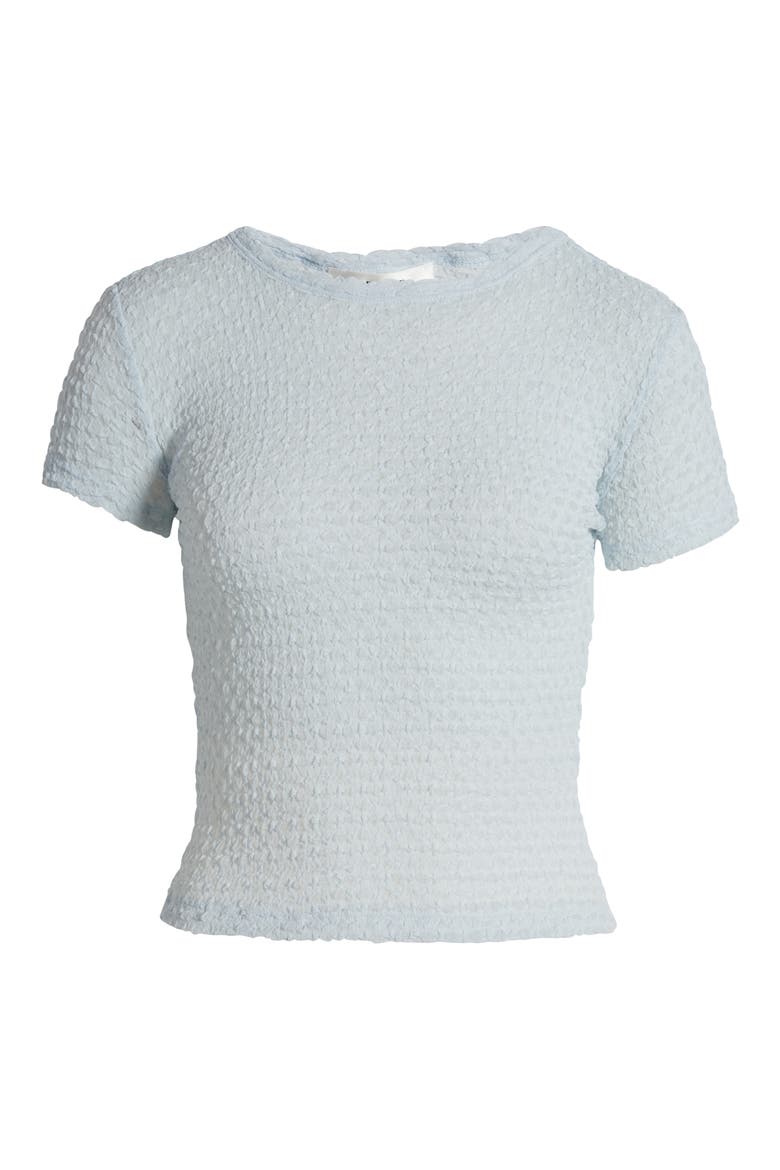 Textured Semisheer Mesh T-Shirt, Alternate, color, DENIM BLUE