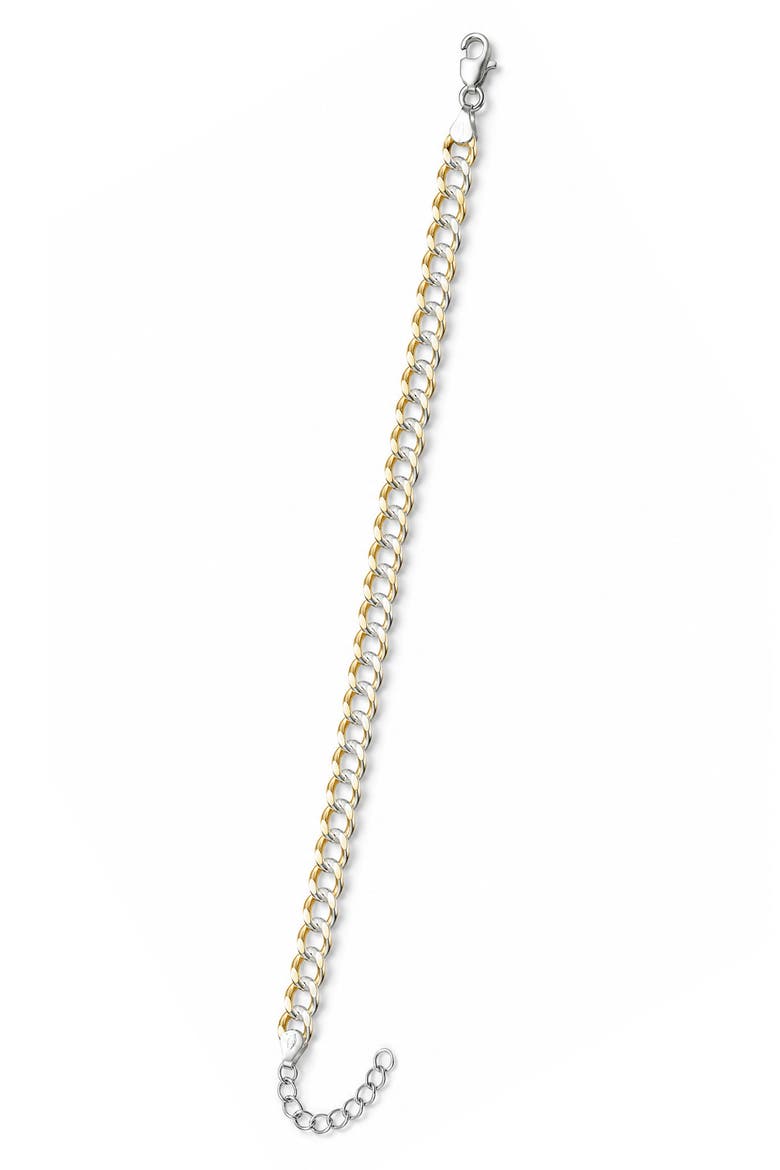 Men's Two-Tone Curb Chain Bracelet, Main, color, GOLD/ SILVER