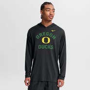 Nike Men's Nike Black Oregon Ducks Primetime Arch Tri-Blend Dri-FIT Long Sleeve Hooded T-Shirt