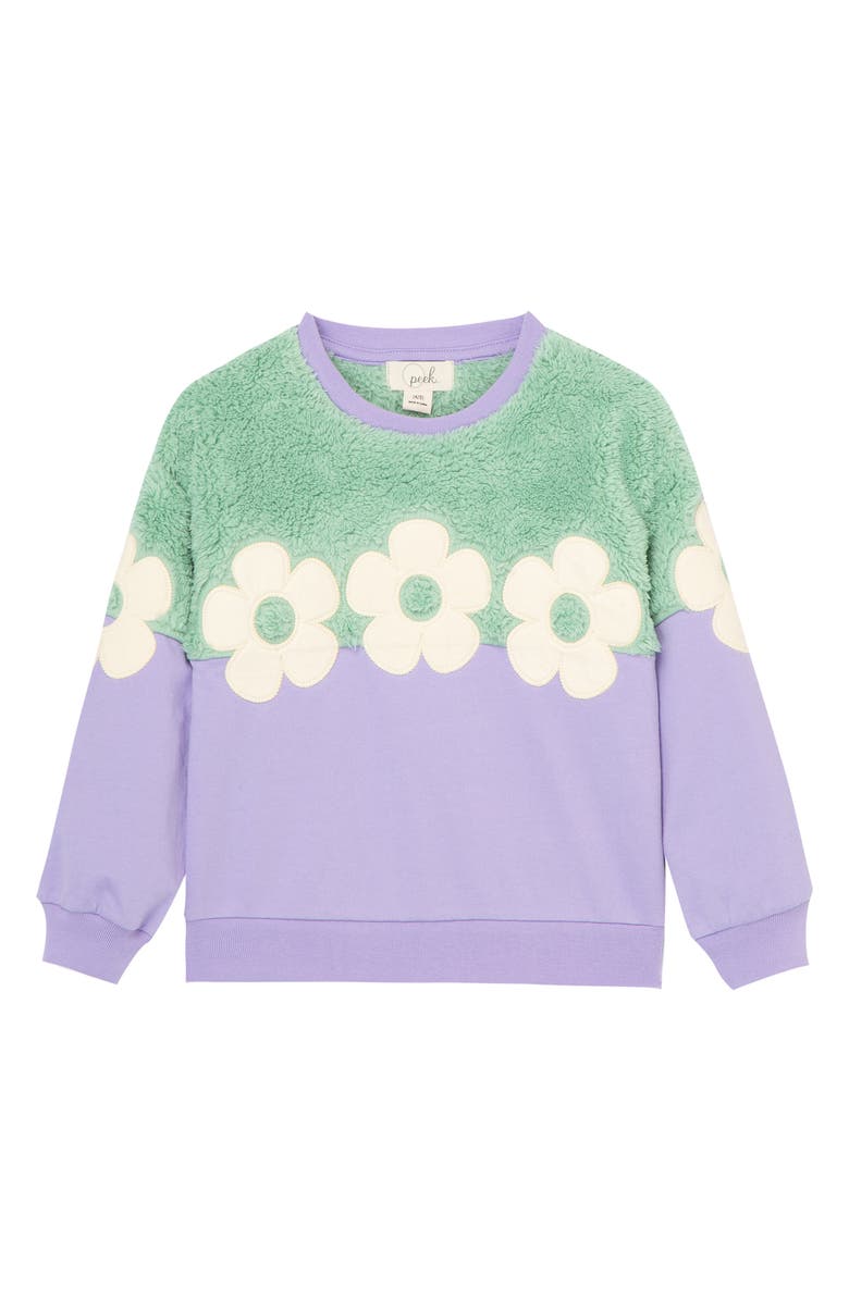 Peek Aren't You Curious Kids' Two-Tone Floral Sweatshirt, Main, color,