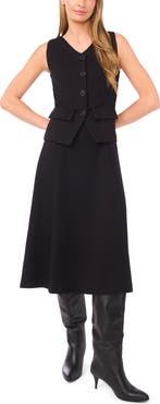 Halogen® Vest Midi Dress