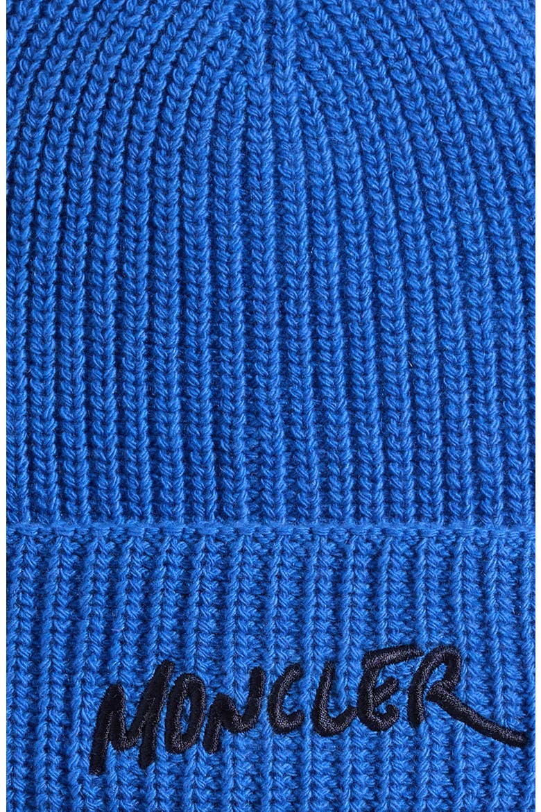 Kids' Logo Embroidered Virgin Wool & Cashmere Beanie, Alternate, color, BLUE