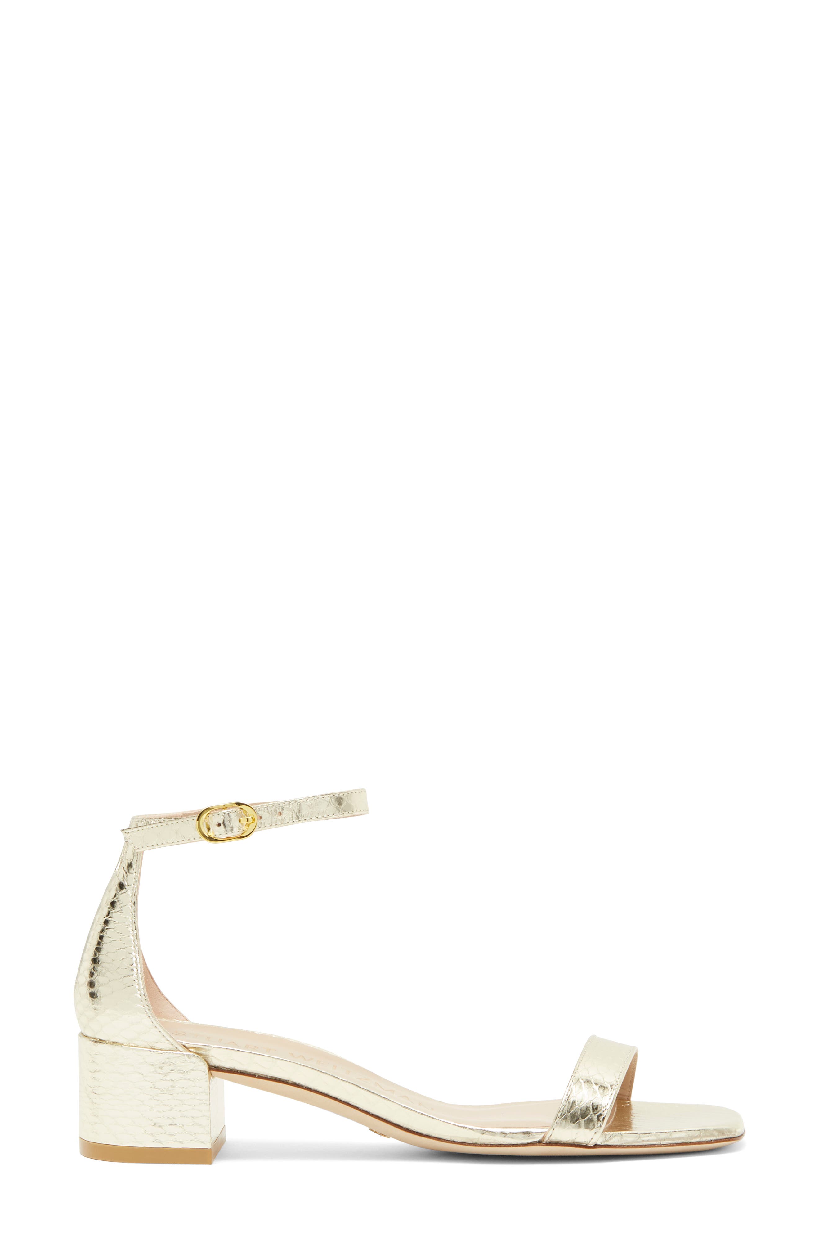 Stuart Weitzman Snakeskin Embossed Leather Sandal, Alternate, color, 