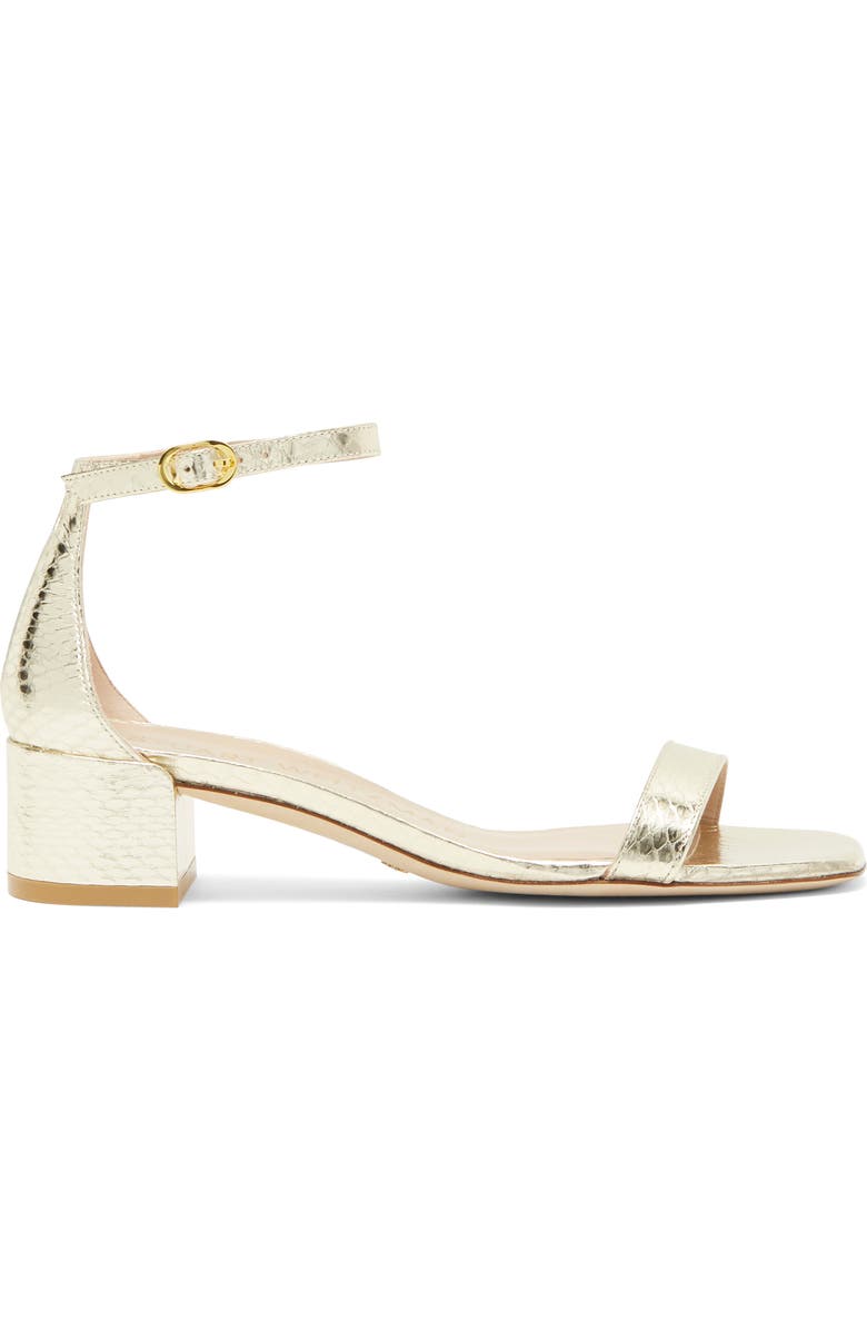 Stuart Weitzman Snakeskin Embossed Leather Sandal, Alternate, color,
