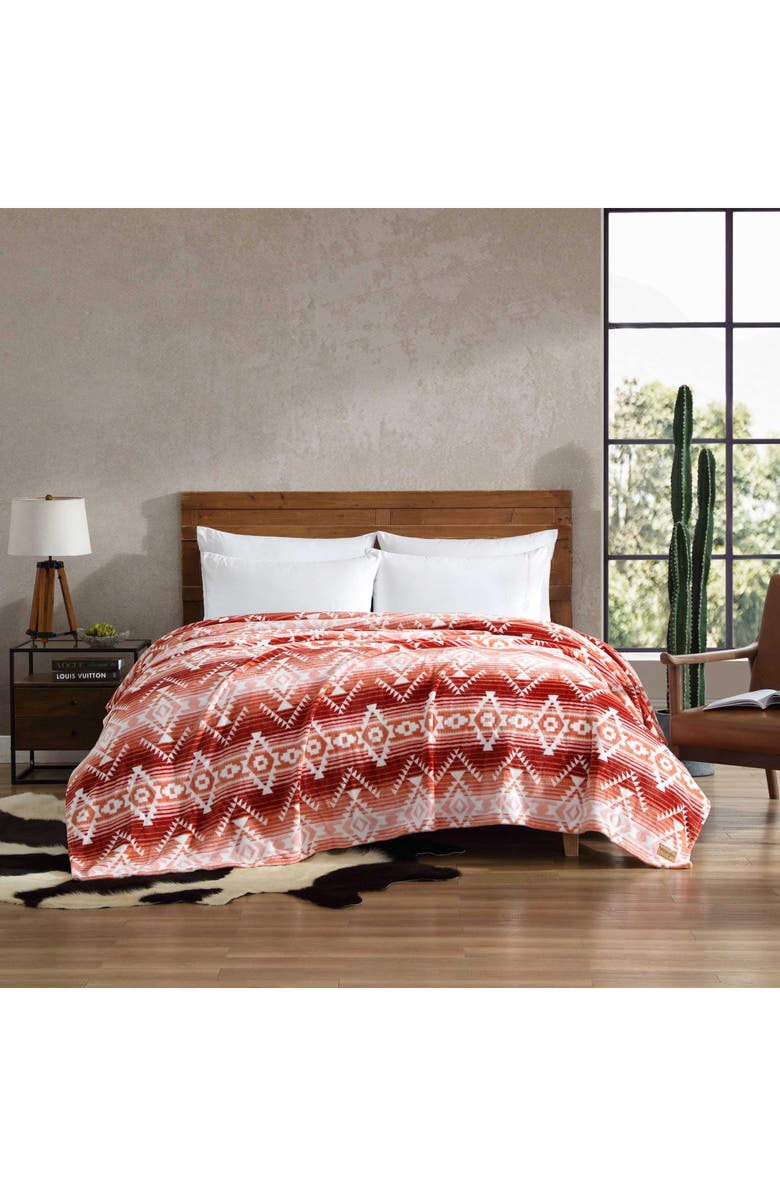 Wrangler Jericho Peach Throw Blanket, Alternate, color, Pink/ Red