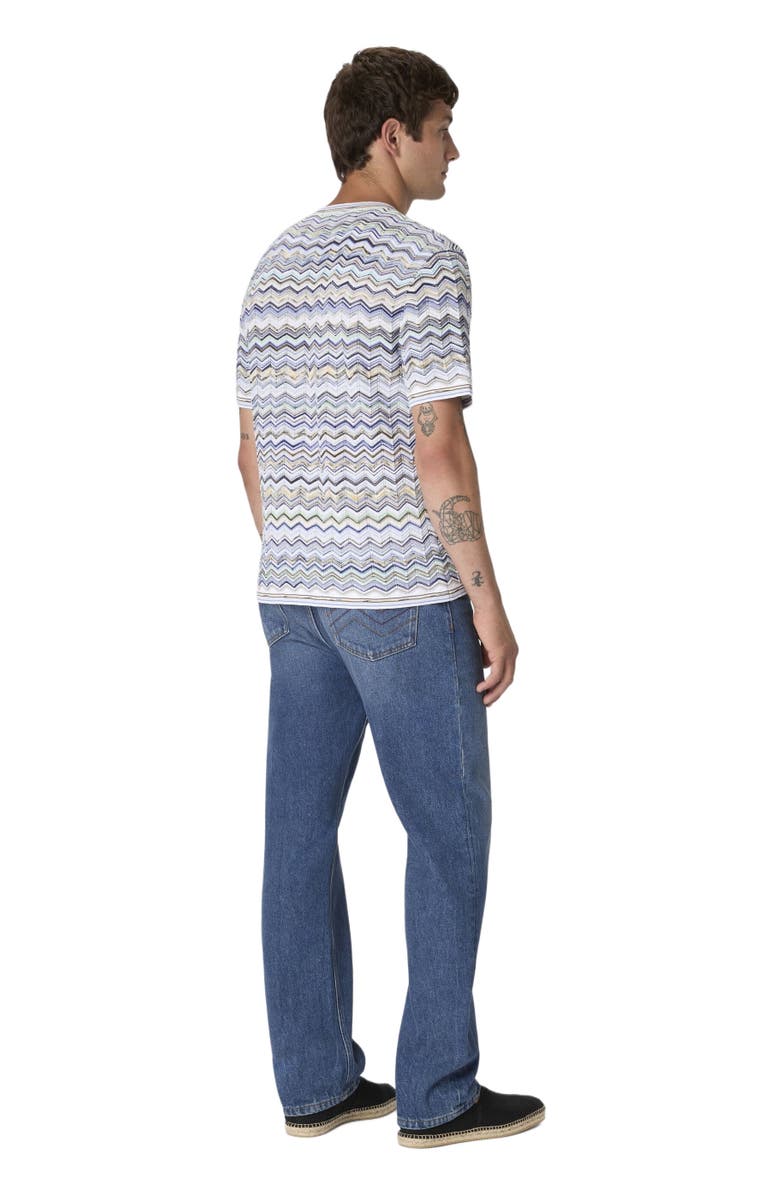 Missoni Cotton Knit T-shirt With Chevron Pattern, Alternate, color, Beige& White