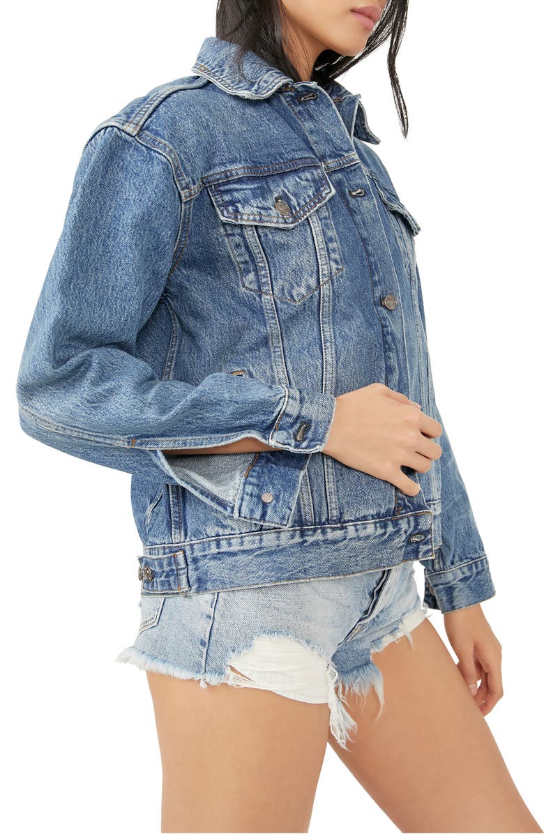 Free People We the Free Jolene Denim Trucker Jacket, Alternate, color, 