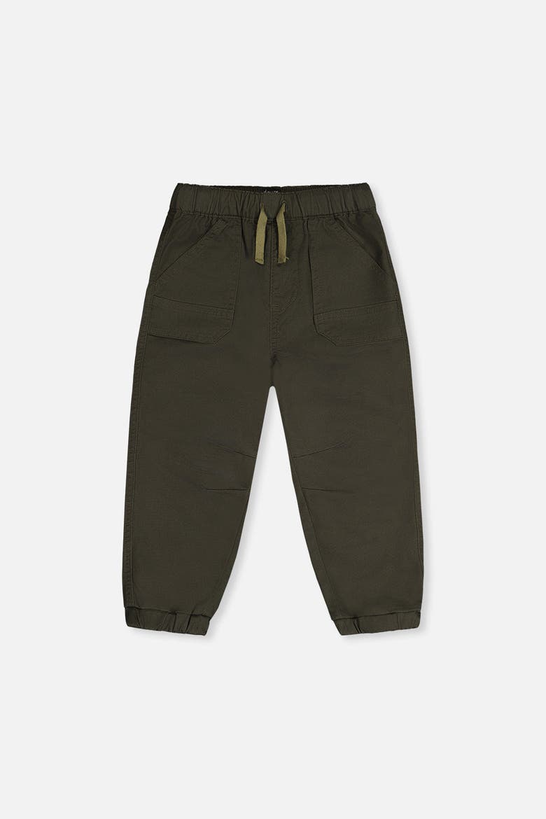 Elastic Cuffs Stretch Canvas Jogger Pants, Main, color, Very Dark Green