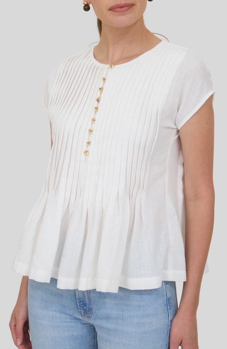 ZOE AND CLAIRE Pintuck Pleat Peplum Top, Alternate, color, 