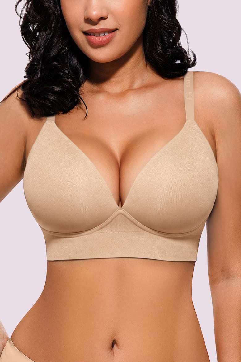 Everyday Back Smoothing Wireless Push-Up Bra, Main, color, Beige