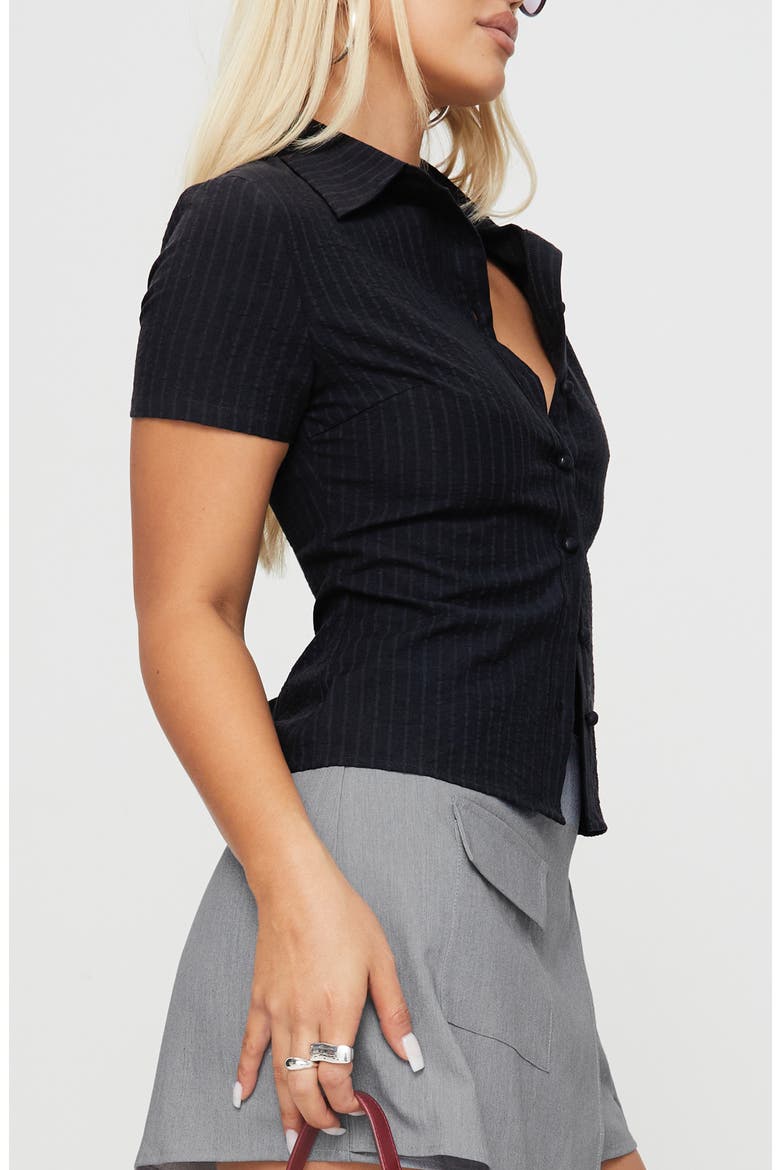 Arnica Stripe Seersucker Button-Up Shirt, Alternate, color, BLACK STRIPE