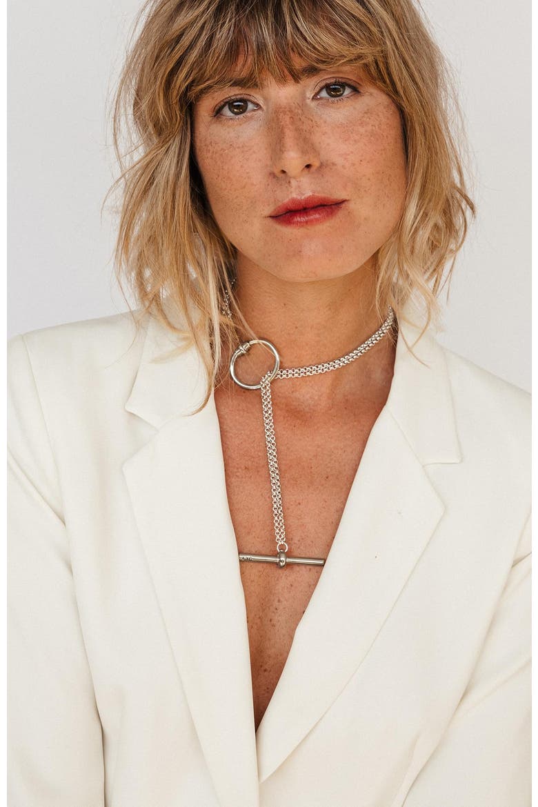 Amazona Bit Sliding Necklace, Alternate, color, Silver
