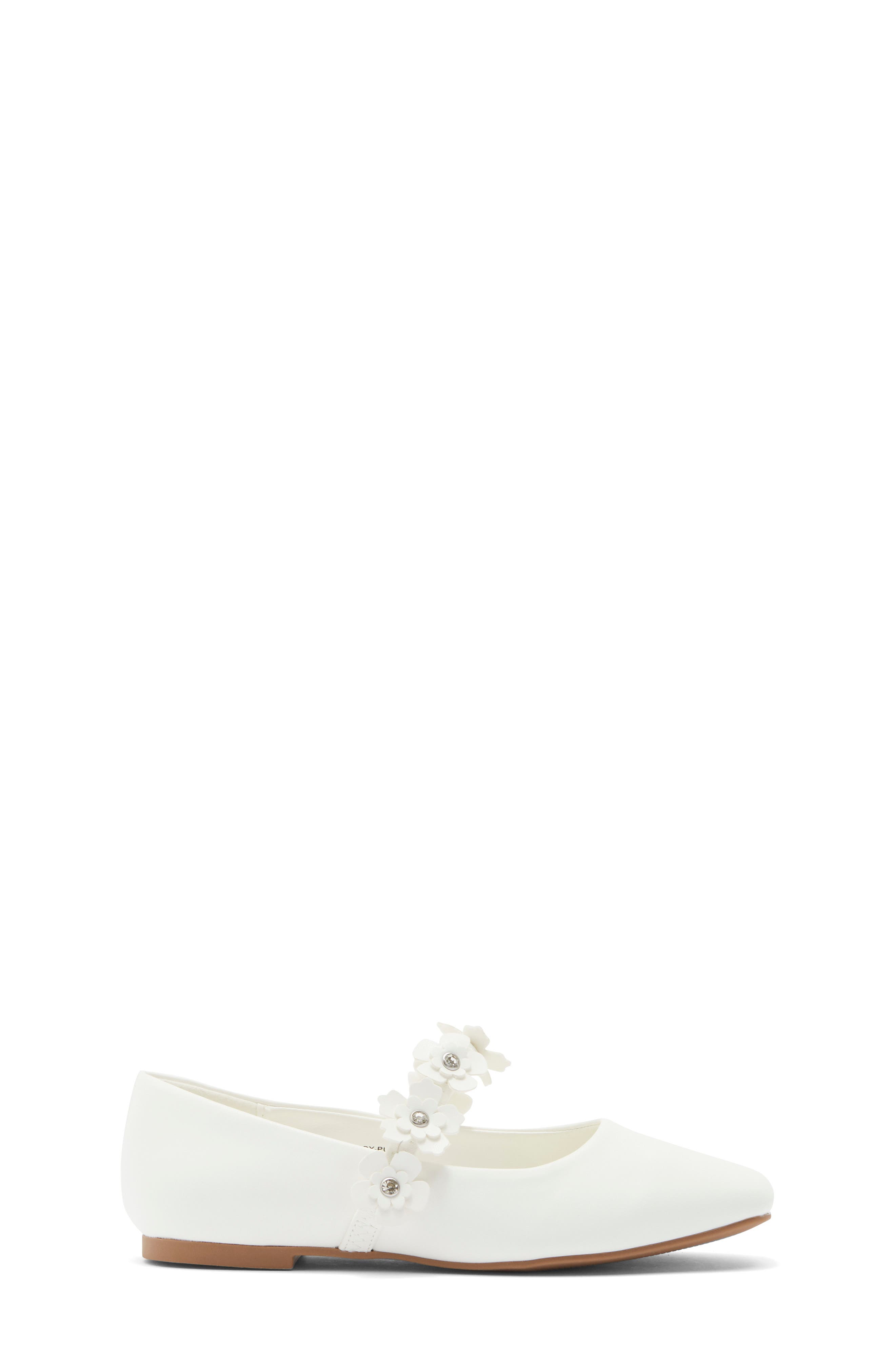 NORDSTROM RACK Kids' Melody Flower Mary Jane Flat, Alternate, color, White