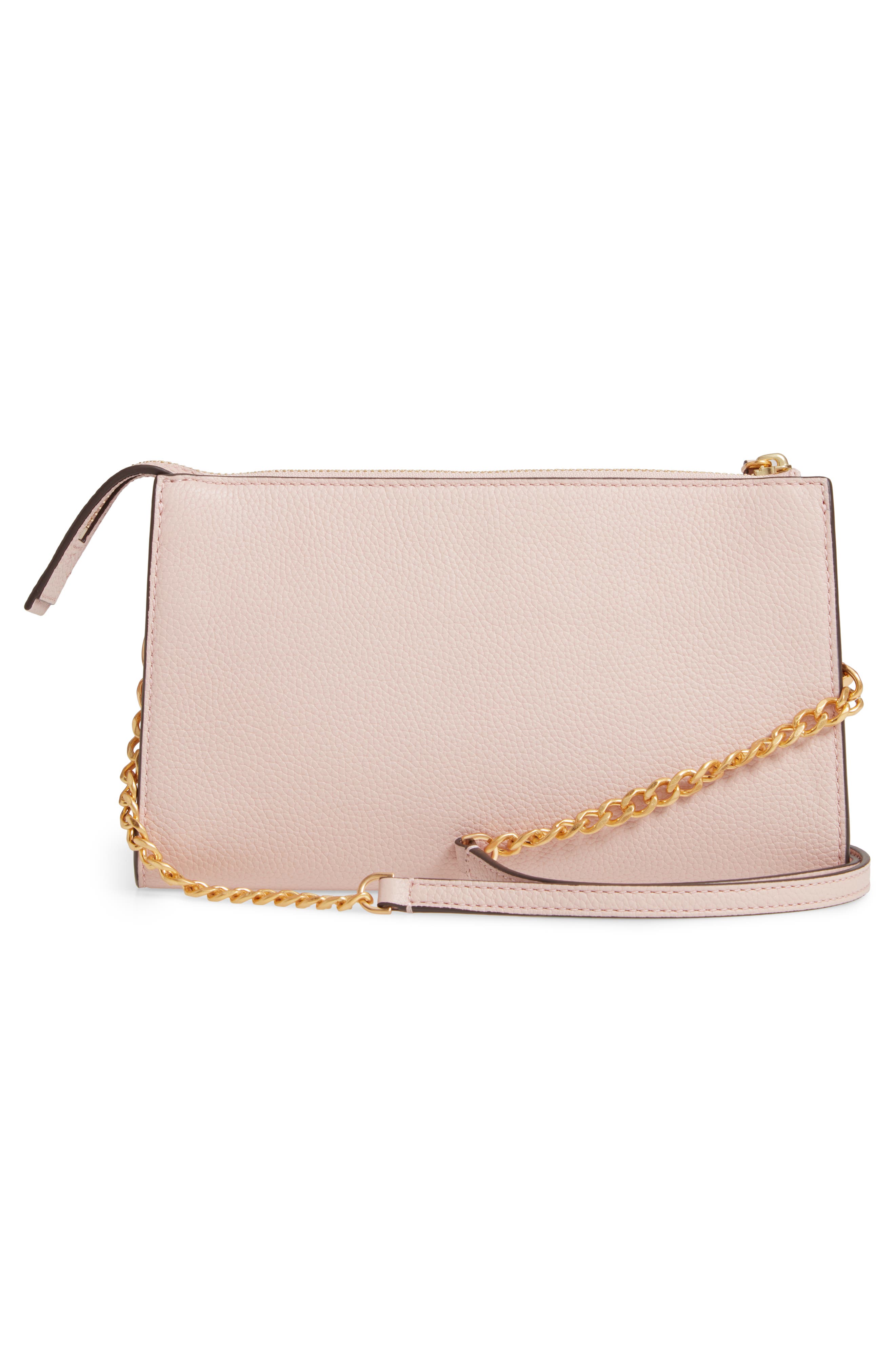 Mini Everly Leather Crossbody Bag, Alternate, color, SHELL PINK