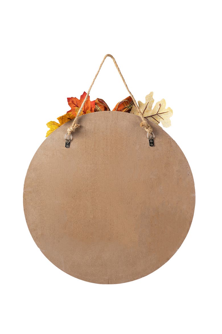 Fall Wooden Round Word Sign Door Hanger, Alternate, color, Orange