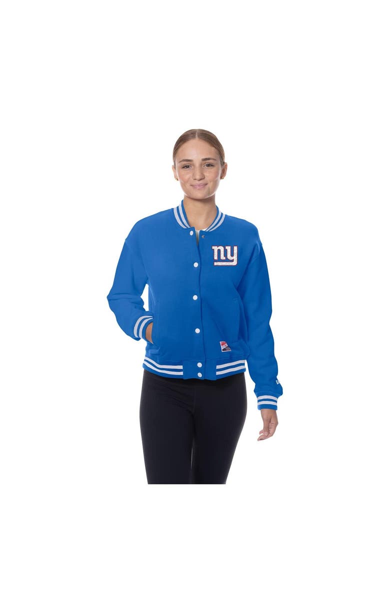 New Era Women's New Era Royal New York Giants Throwback Fleece Full-Snap Jacket, Alternate, color, Royal
