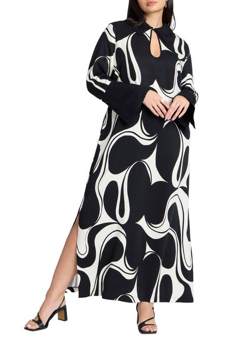 Printed Collared Maxi Dress (Plus Available)