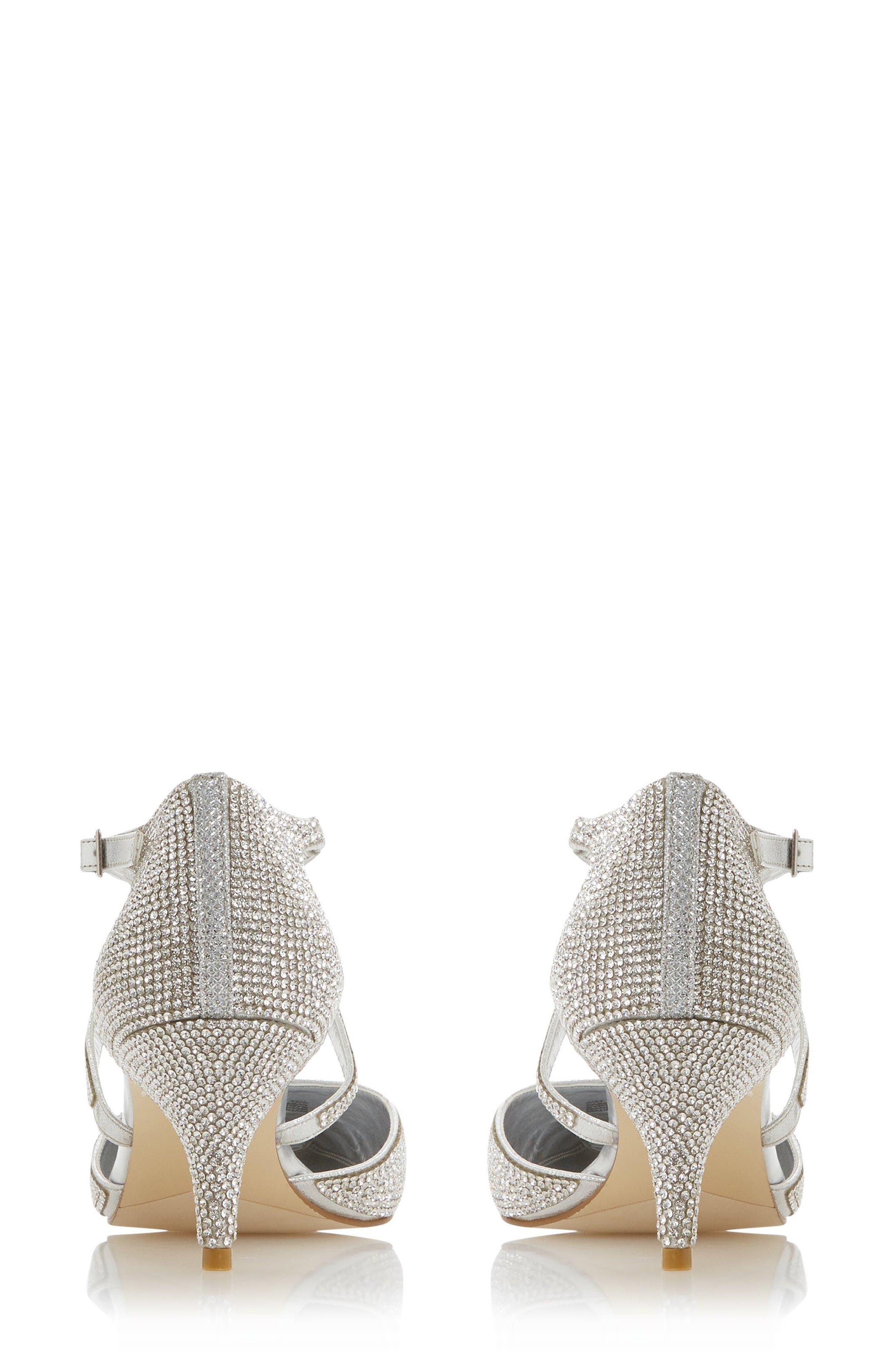 Dune London Captivates Rhinestone Pointed Toe Pump, Alternate, color, Silver