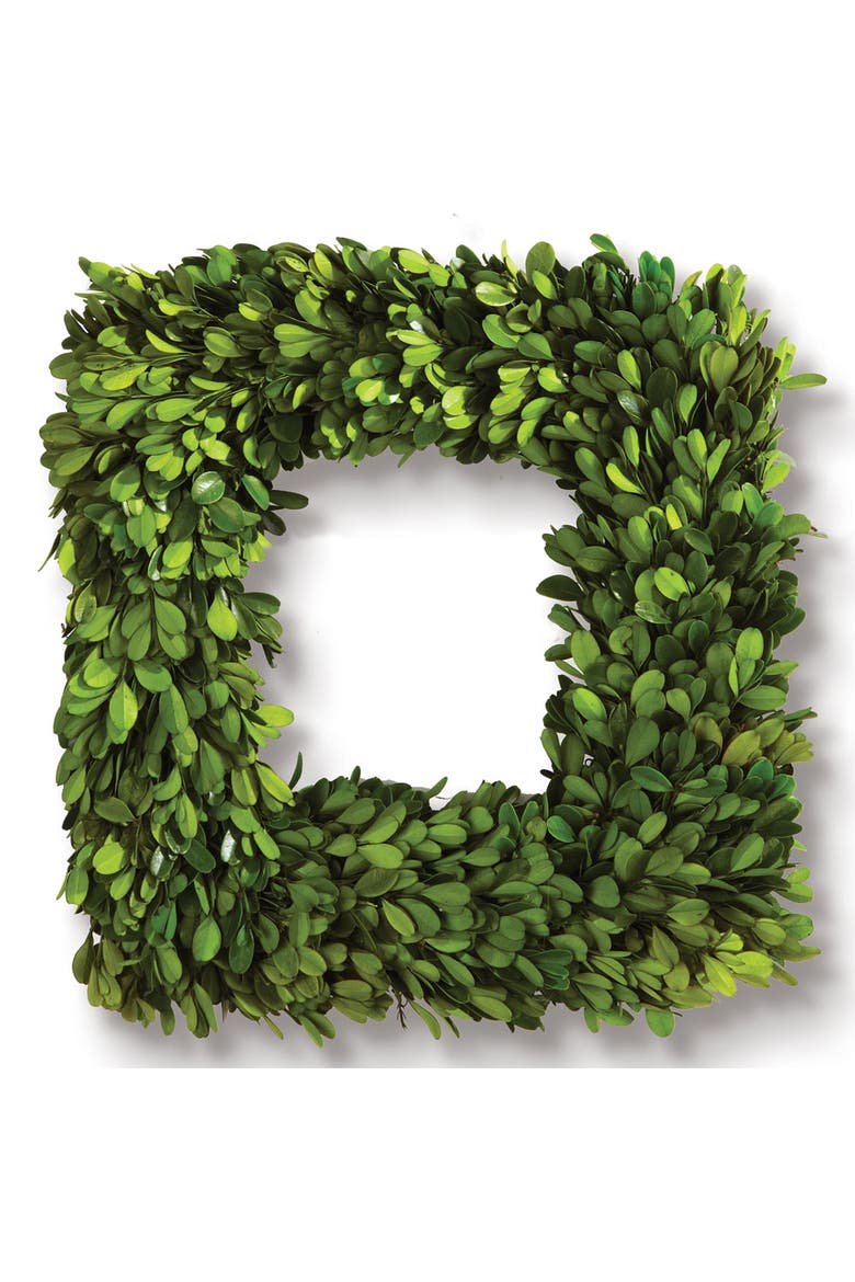 Boxwood Square Wreath 16", Main, color, Green
