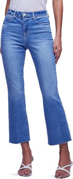 L'AGENCE Kendra Raw Hem Crop Flare Jeans