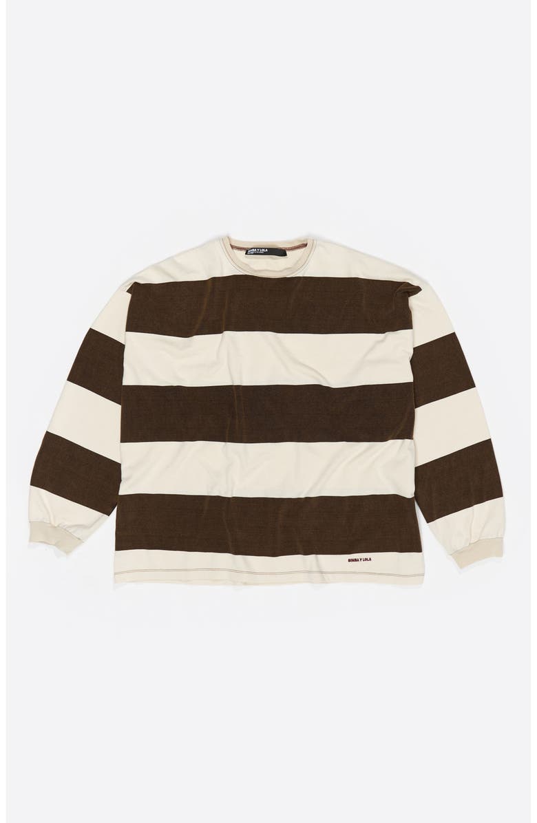 Bimba y Lola Oversize Striped T-Shirt, Alternate, color, Brown