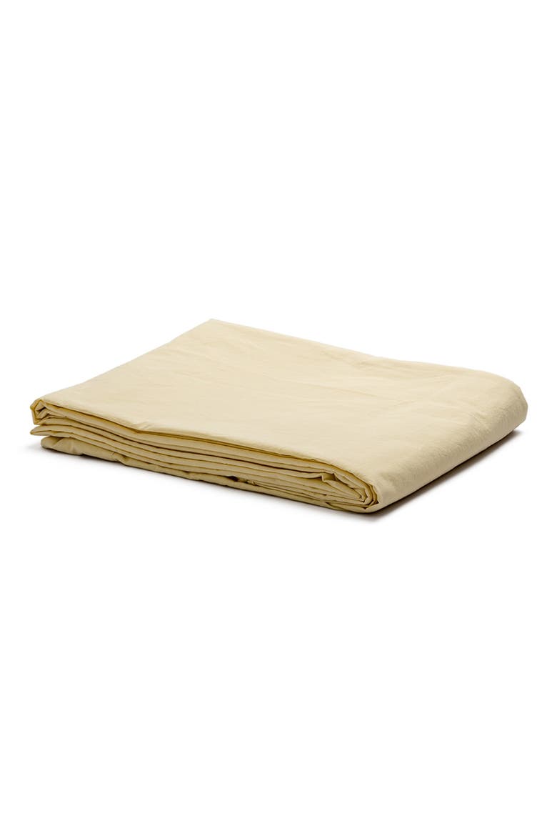 200 Thread Count Washed Cotton Percale Fitted Sheet, Main, color, BUTTERMILK