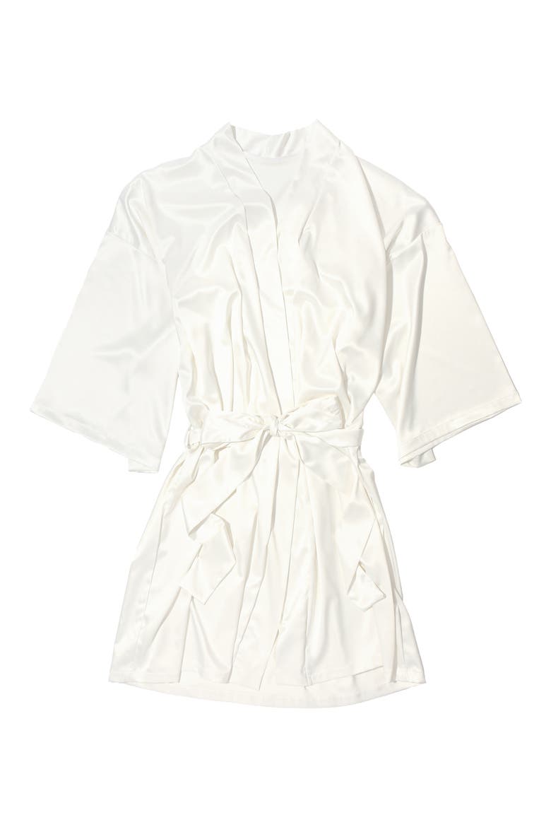 Happily Ever After Satin Wrap Robe, Alternate, color, LIGHT IVORY