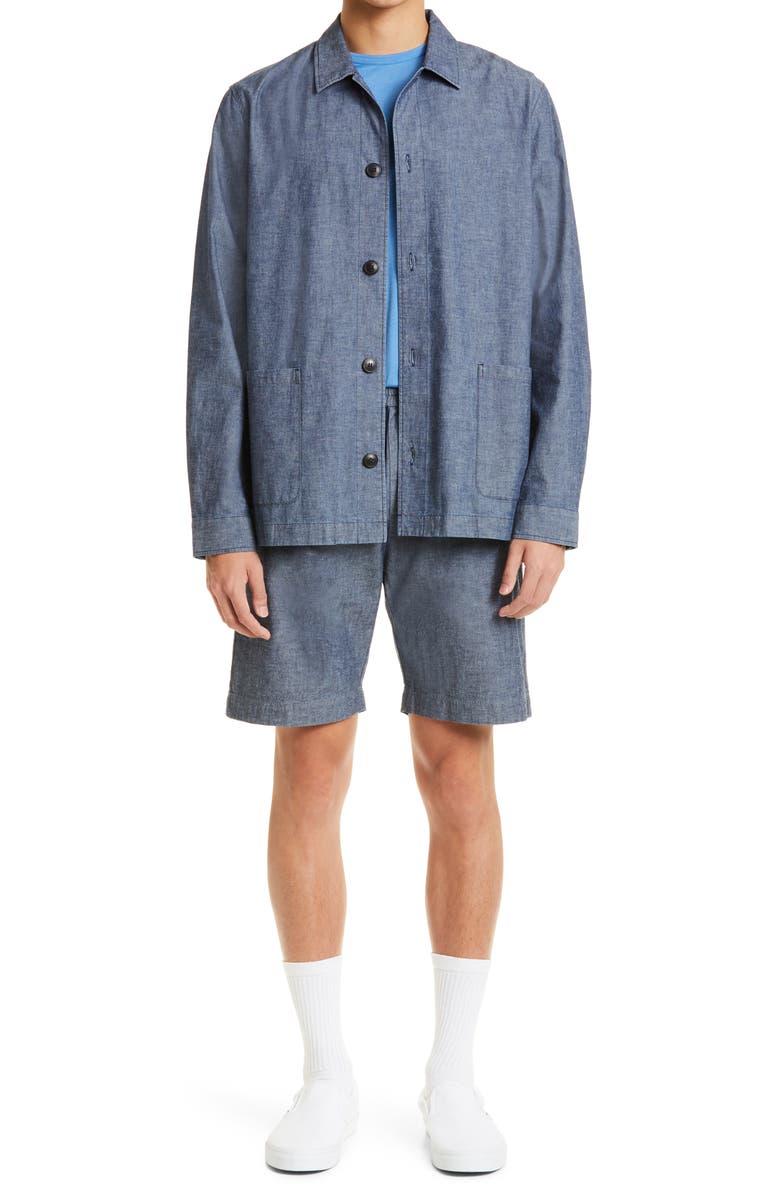 Sunspel Men's Chambray Button-Up Chore Jacket, Alternate, color, 