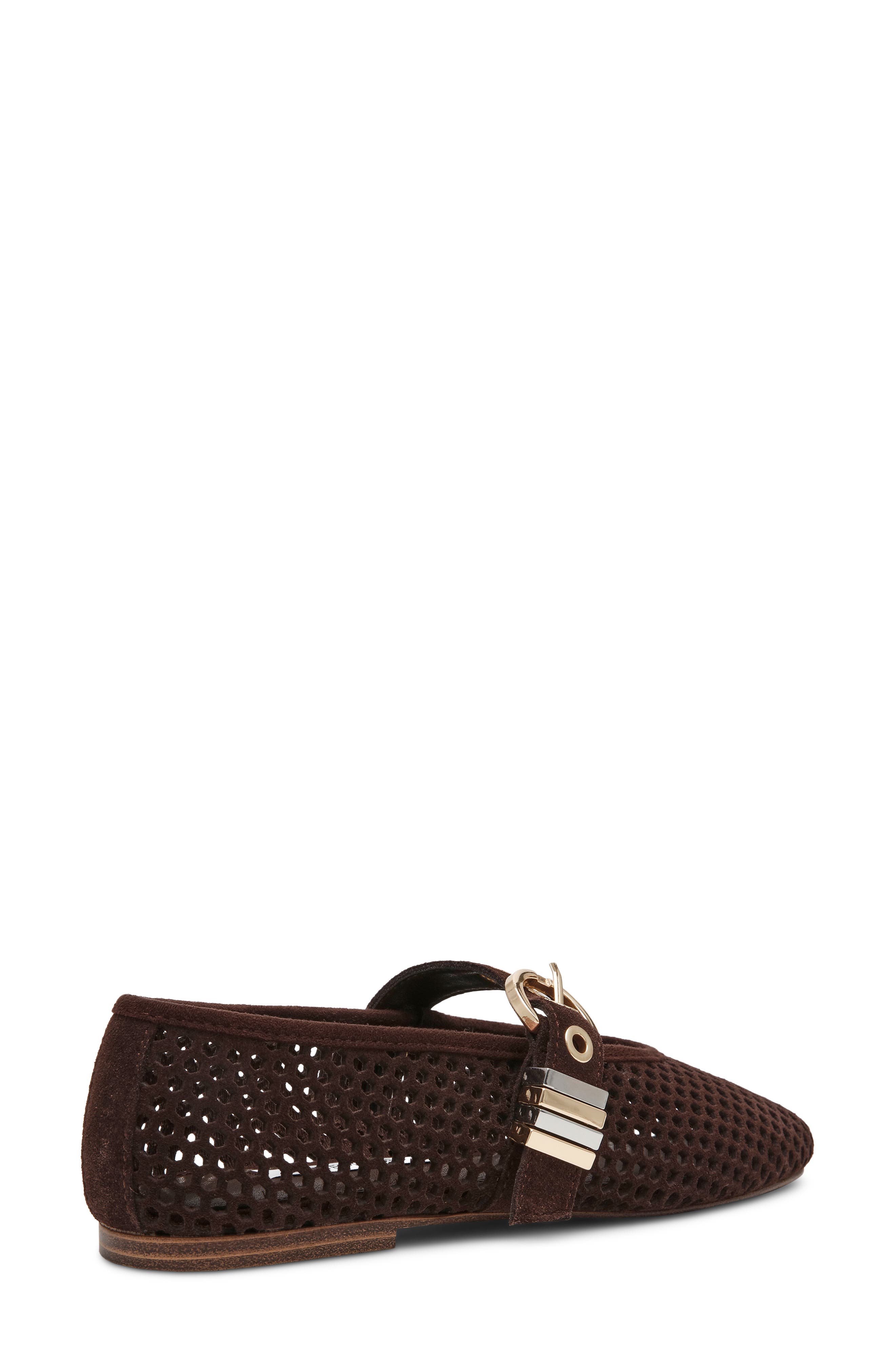 Lela Perforated Mary Jane Flat, Alternate, color, BROWN SUEDE