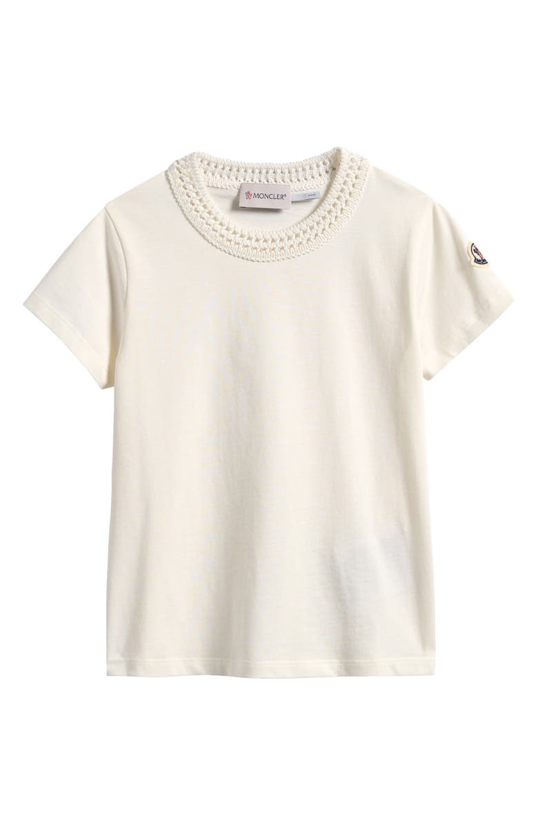 Moncler Kids' Crochet Trim T-Shirt, Main, color, 