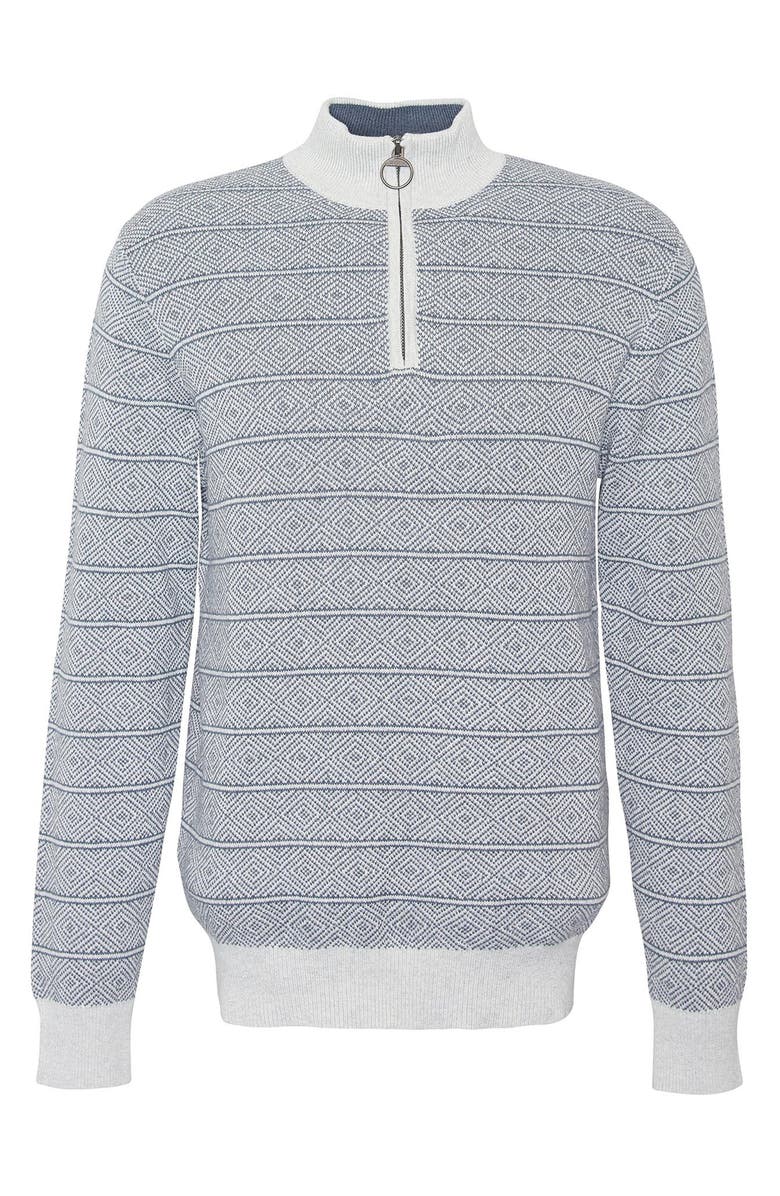 Barbour Mitford Diamond Jacquard Half-Zip Cotton Sweater, Alternate, color, 